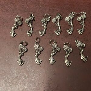 11 Silver Charms * Cheerleaders * Cheer Team * Cheer * Pendants